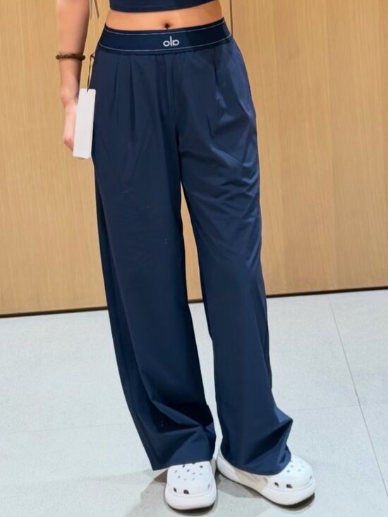 ALO Yoga Pants - ALO Yoga Suit Up Pants Navy Blue🧵Wide Leg | Regular Length NWT